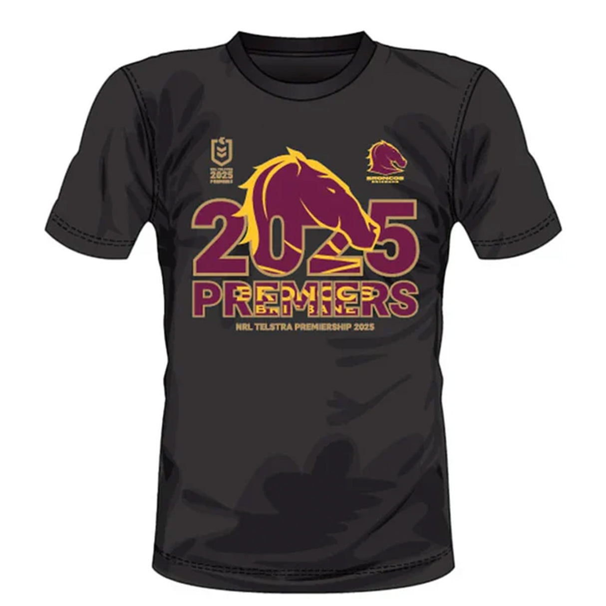 NRL Broncos 2025 Premiers T-shirt - Graphic (Adult)