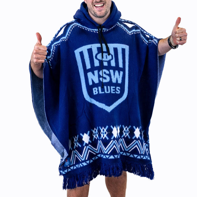 NSW Blues 'Dakota' Knitted Poncho - Ashtabula