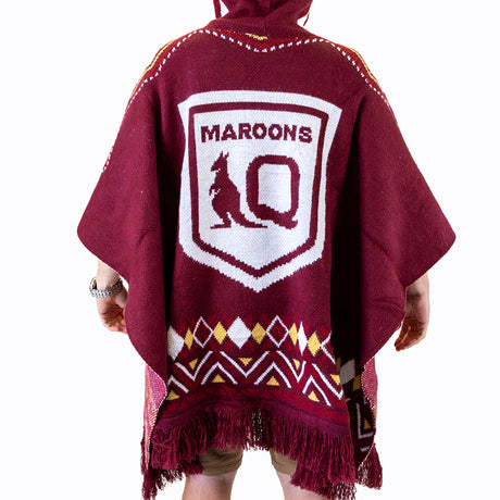 QLD Maroons 'Dakota' Knitted Poncho - Ashtabula