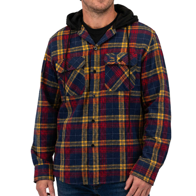 AFL Adelaide Crows 'Highland' Hooded Flannel Shirt - Ashtabula