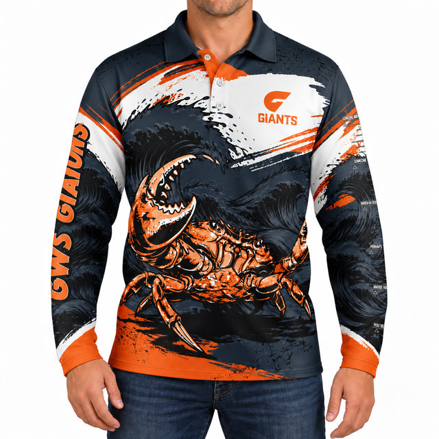 AFL GWS Giants 'Krusha' Fishing Shirt - Ashtabula