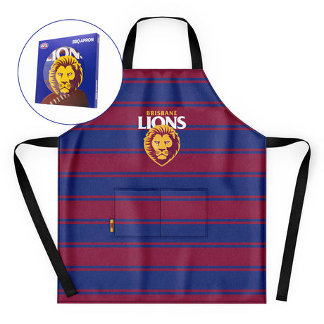 AFL Brisbane Lions 'Snagged' BBQ Apron - Ashtabula