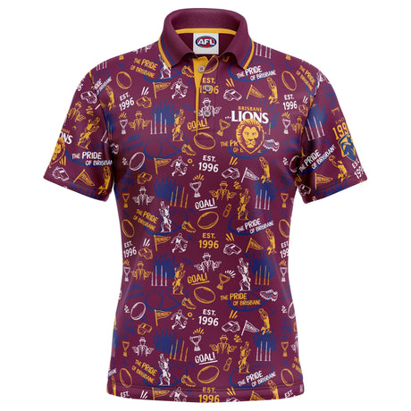 AFL Brisbane Lions 'Scrambler' Golf Polo - Ashtabula