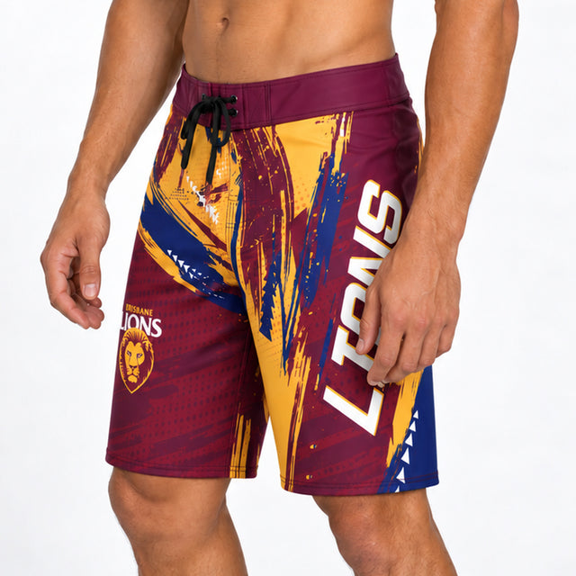 AFL Brisbane Lions 'Banksy' Board Shorts - Ashtabula
