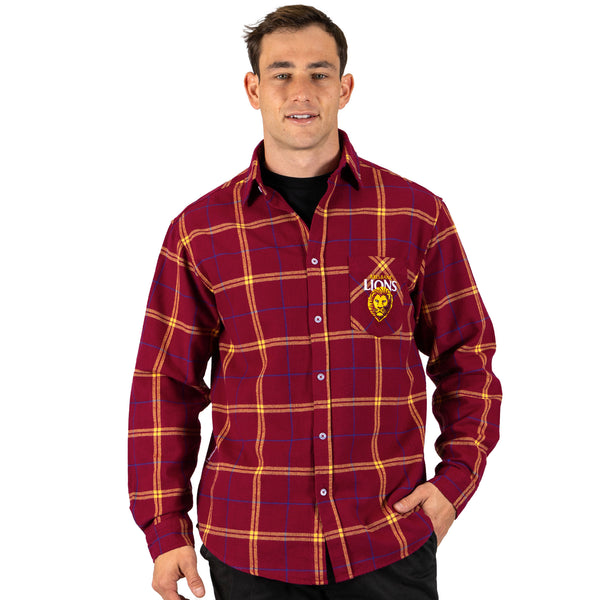 AFL Brisbane Lions 'Mustang' Flannel Shirt - Ashtabula