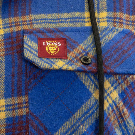 AFL Brisbane Lions 'Highland' Hooded Flannel Shirt - Ashtabula