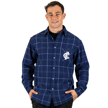 AFL Carlton 'Mustang' Flannel Shirt - Ashtabula
