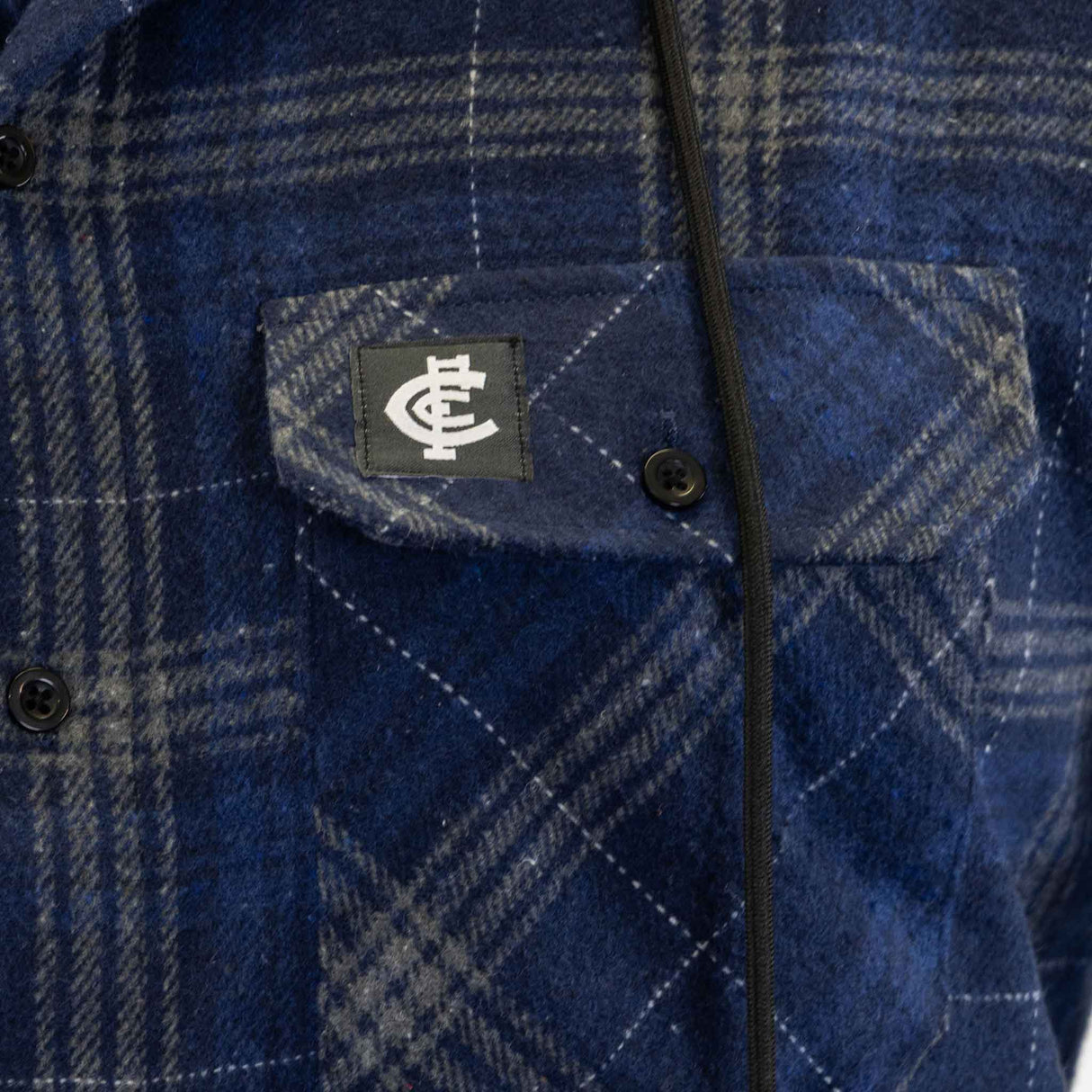 AFL Carlton 'Highland' Hooded Flannel Shirt - Ashtabula