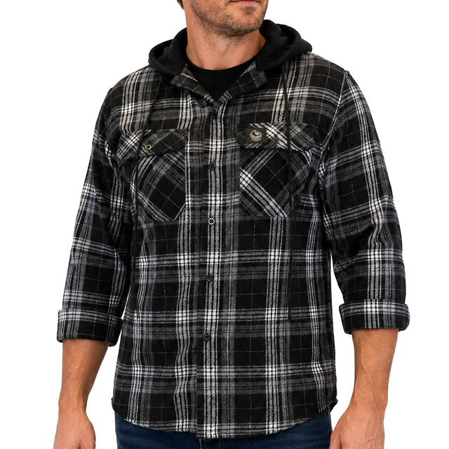 AFL Collingwood 'Highland' Hooded Flannel Shirt - Ashtabula