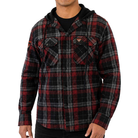 AFL Essendon Bombers 'Highland' Hooded Flannel Shirt - Ashtabula