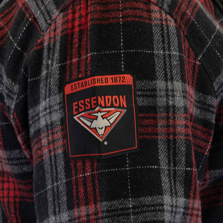 AFL Essendon Bombers 'Highland' Hooded Flannel Shirt - Ashtabula