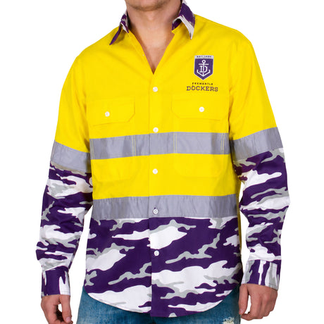 AFL Fremantle Dockers 'Camo' Hi-Vis Work Shirt - Ashtabula
