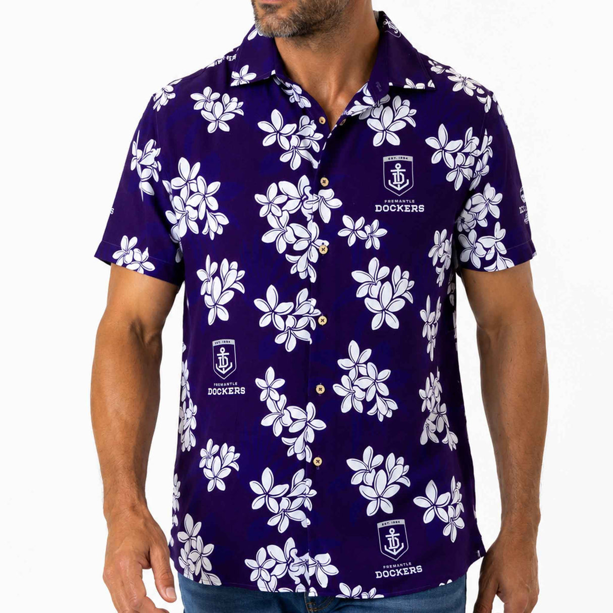 AFL Fremantle Dockers 'Reef' Hawaiian Shirt - Ashtabula