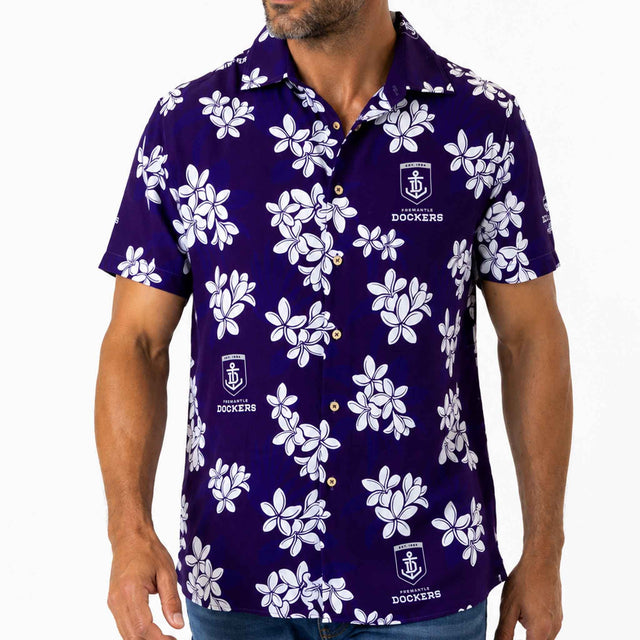 AFL Fremantle Dockers 'Reef' Hawaiian Shirt - Ashtabula