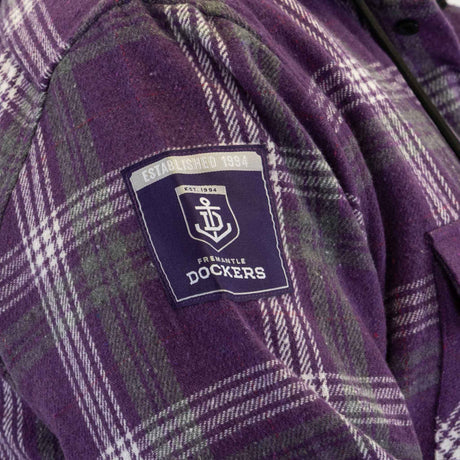 AFL Fremantle Dockers 'Highland' Hooded Flannel Shirt - Ashtabula