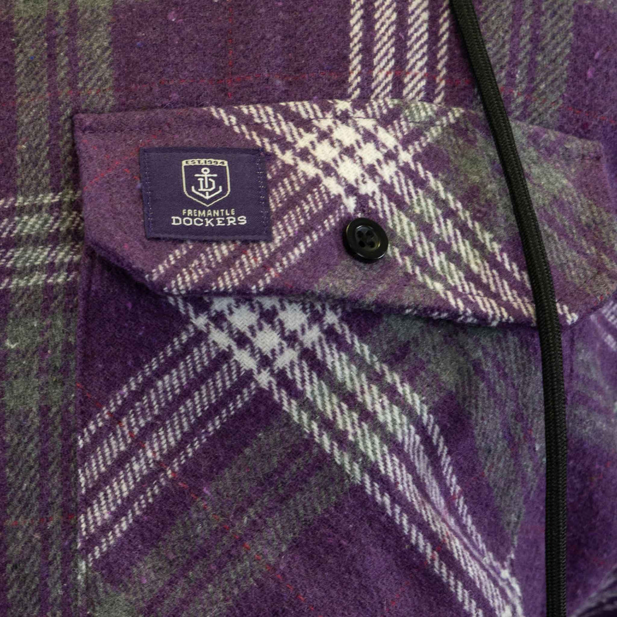 AFL Fremantle Dockers 'Highland' Hooded Flannel Shirt - Ashtabula