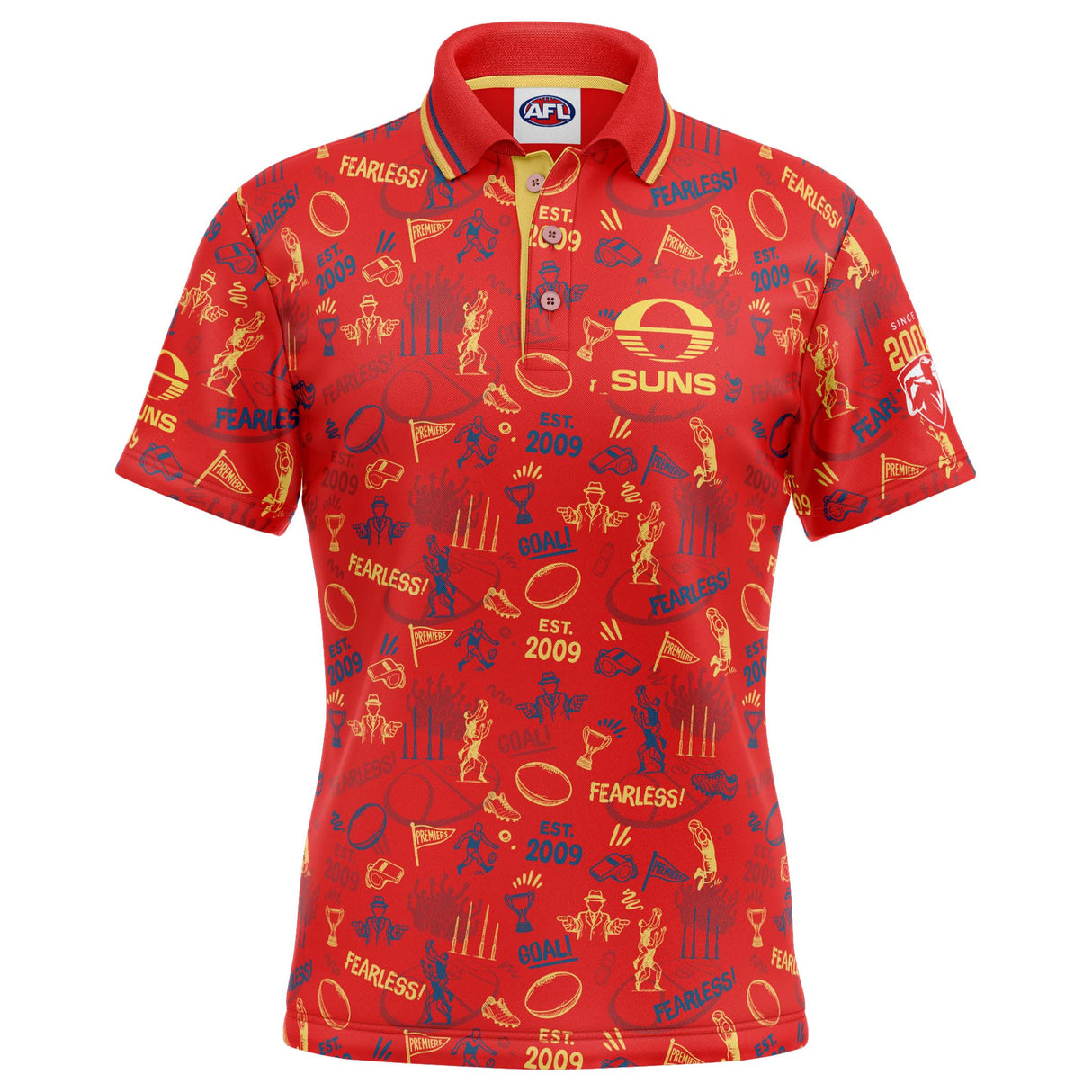 AFL Gold Coast Suns 'Scrambler' Golf Polo - Ashtabula