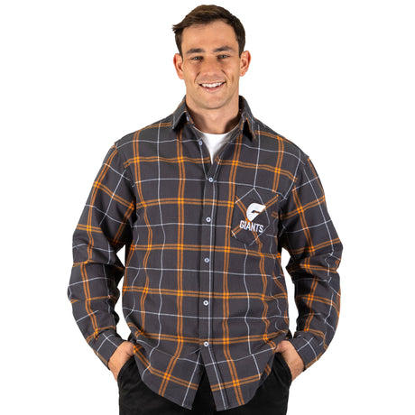AFL GWS Giants 'Mustang' Flannel Shirt - Ashtabula