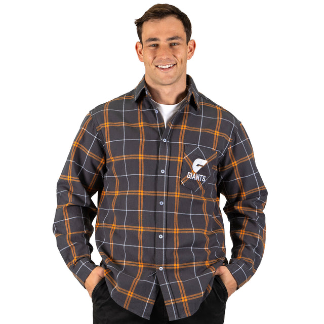 AFL GWS Giants 'Mustang' Flannel Shirt - Ashtabula