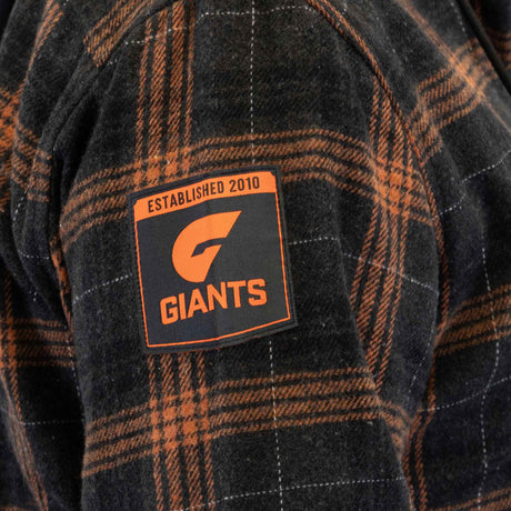 AFL GWS Giants 'Highland' Hooded Flannel Shirt - Ashtabula
