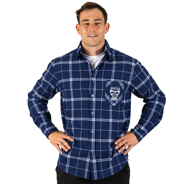 AFL Geelong Cats 'Mustang' Flannel Shirt - Ashtabula