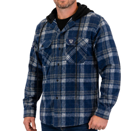 AFL Geelong Cats 'Highland' Hooded Flannel Shirt - Ashtabula