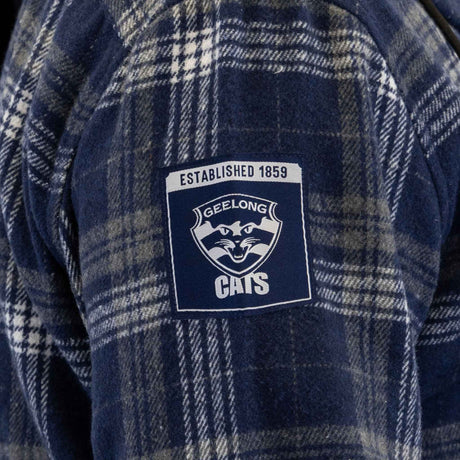 AFL Geelong Cats 'Highland' Hooded Flannel Shirt - Ashtabula