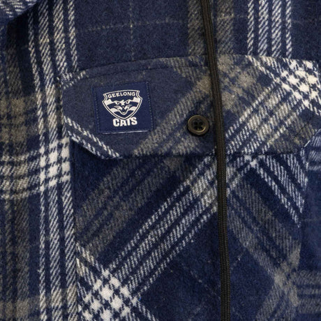 AFL Geelong Cats 'Highland' Hooded Flannel Shirt - Ashtabula