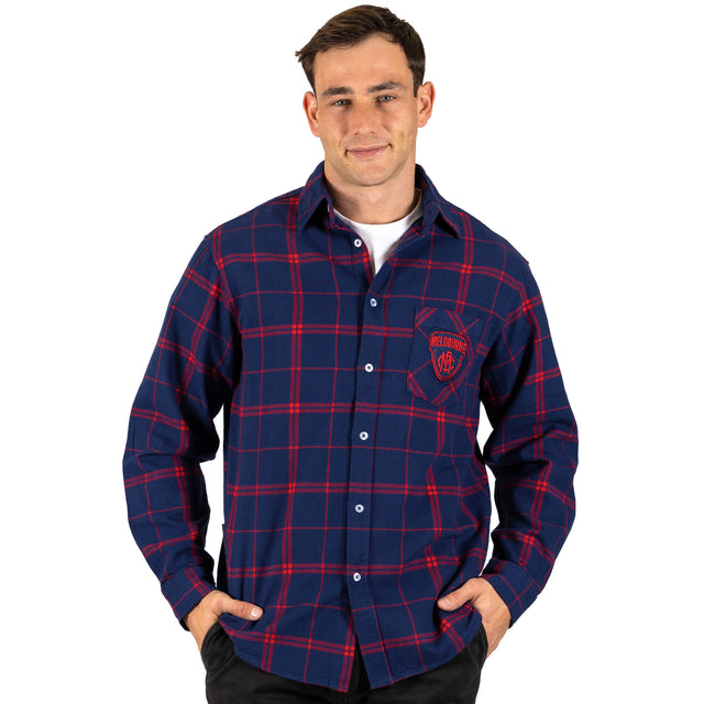 AFL Melbourne Demons 'Mustang' Flannel Shirt - Ashtabula