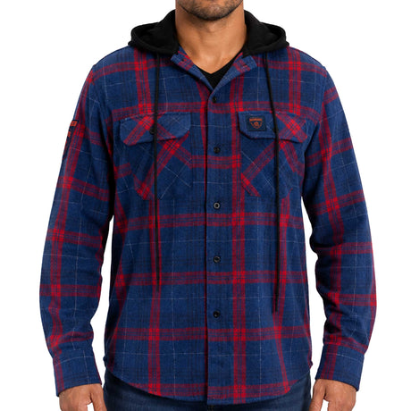 AFL Melbourne Demons 'Highland' Hooded Flannel Shirt - Ashtabula