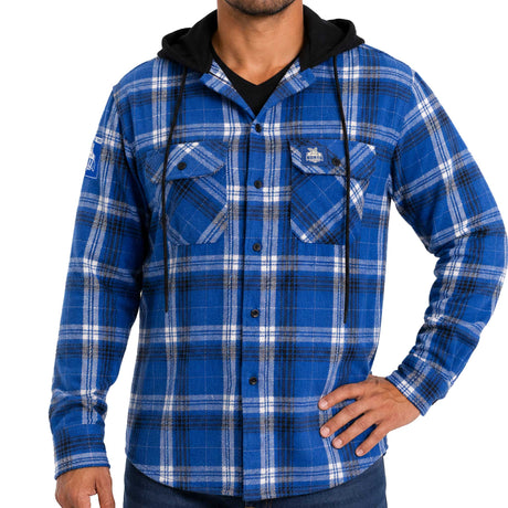 AFL North Melbourne 'Highland' Hooded Flannel Shirt - Ashtabula