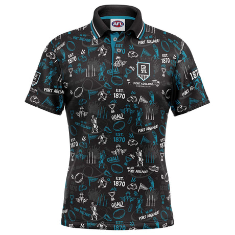 AFL Port Adelaide 'Scrambler' Golf Polo - Ashtabula