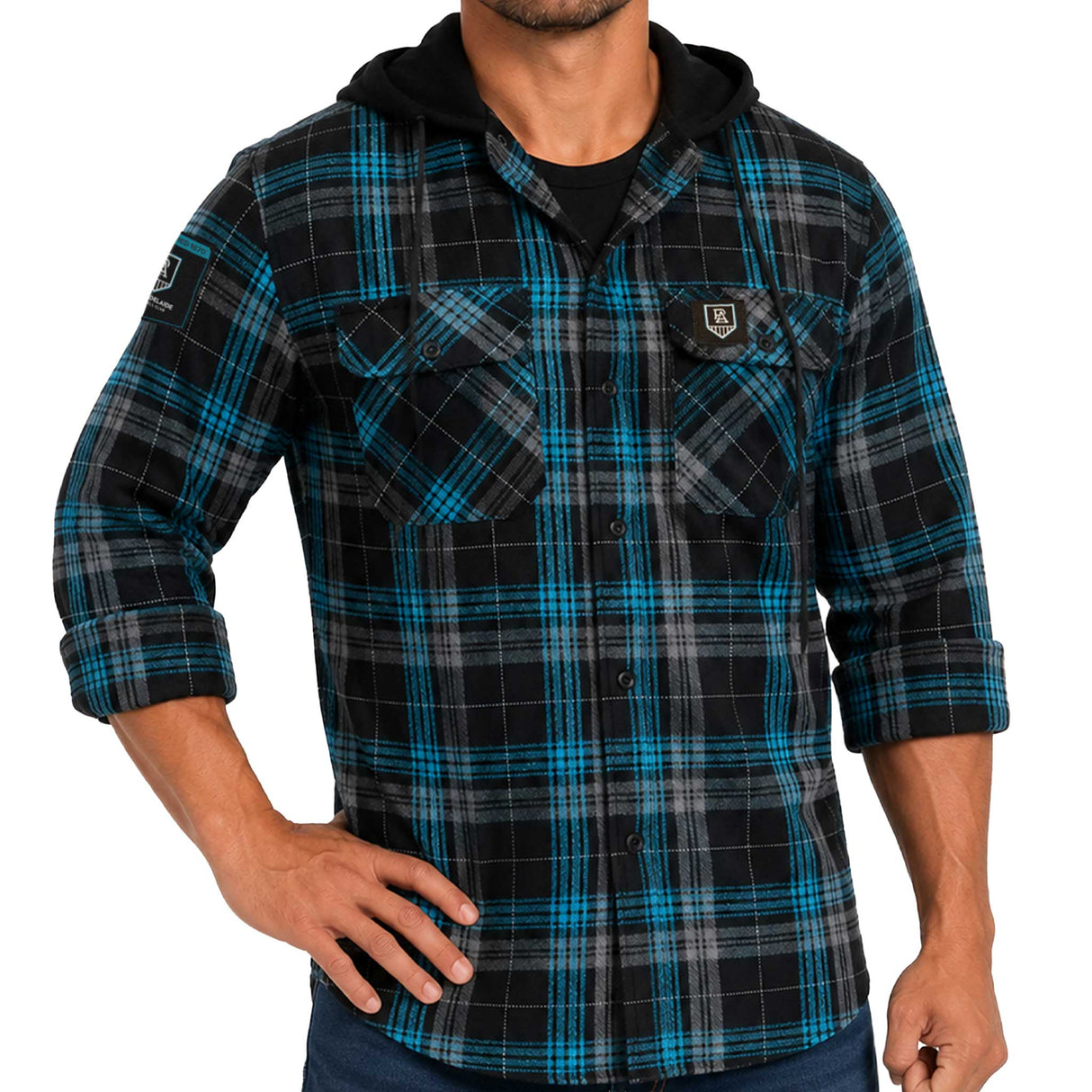 AFL Port Adelaide 'Highland' Hooded Flannel Shirt