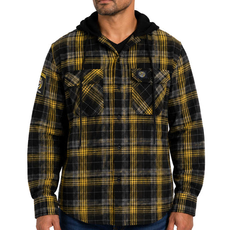 AFL Richmond Tigers 'Highland' Hooded Flannel Shirt - Ashtabula