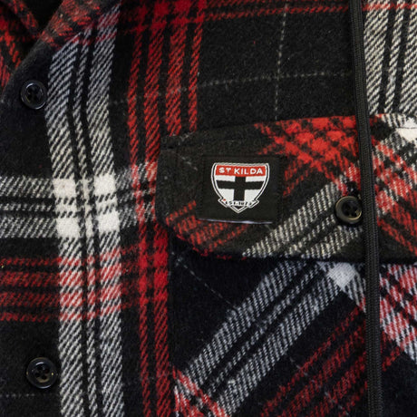 AFL St Kilda 'Highland' Hooded Flannel Shirt - Ashtabula