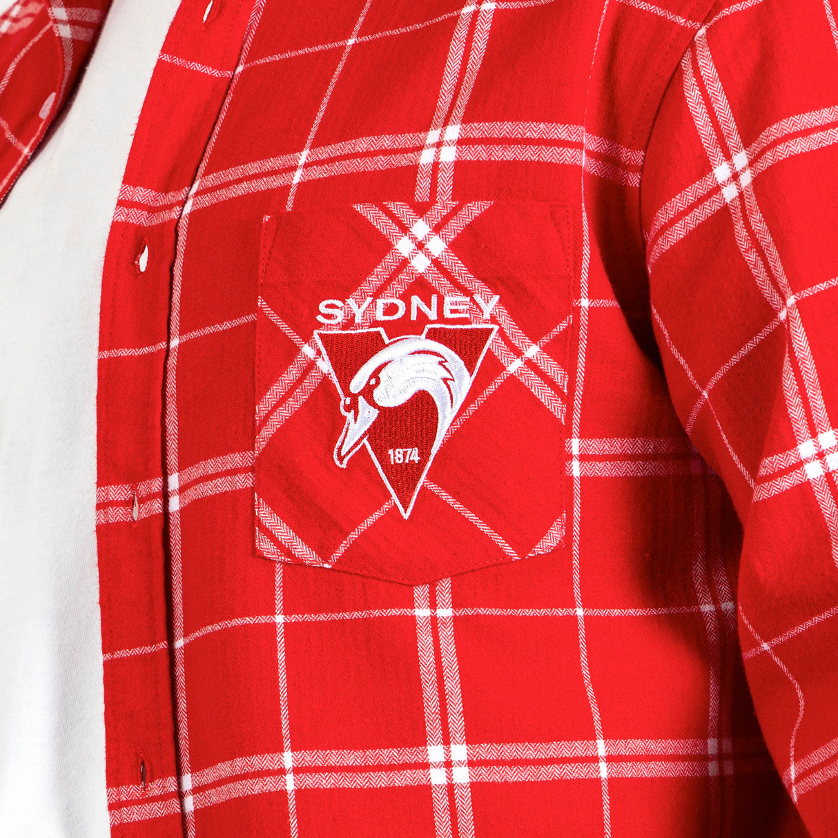 AFL Sydney Swans 'Mustang' Flannel Shirt - Ashtabula
