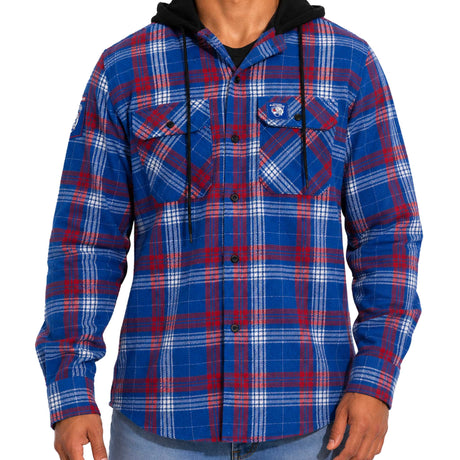 AFL Western Bulldogs 'Highland' Hooded Flannel Shirt - Ashtabula