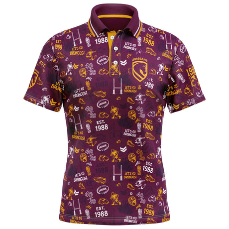 NRL Broncos 'Scrambler' Golf Polo - Ashtabula