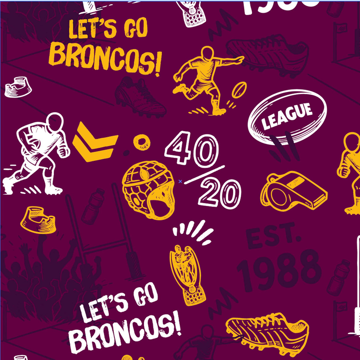 NRL Broncos 'Scrambler' Golf Polo - Ashtabula