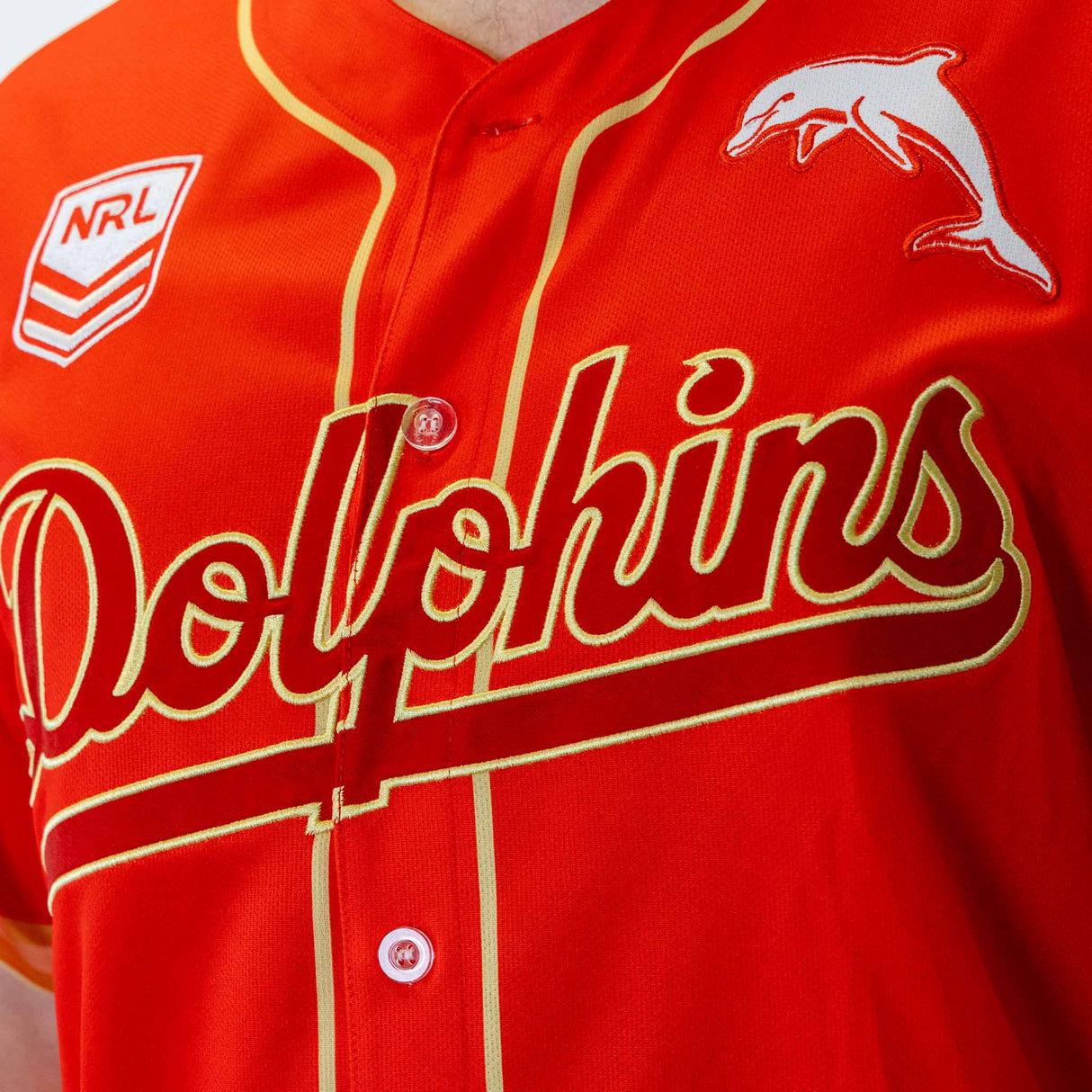 NRL Dolphins 'Homer' Baseball Shirt - Youth - Ashtabula