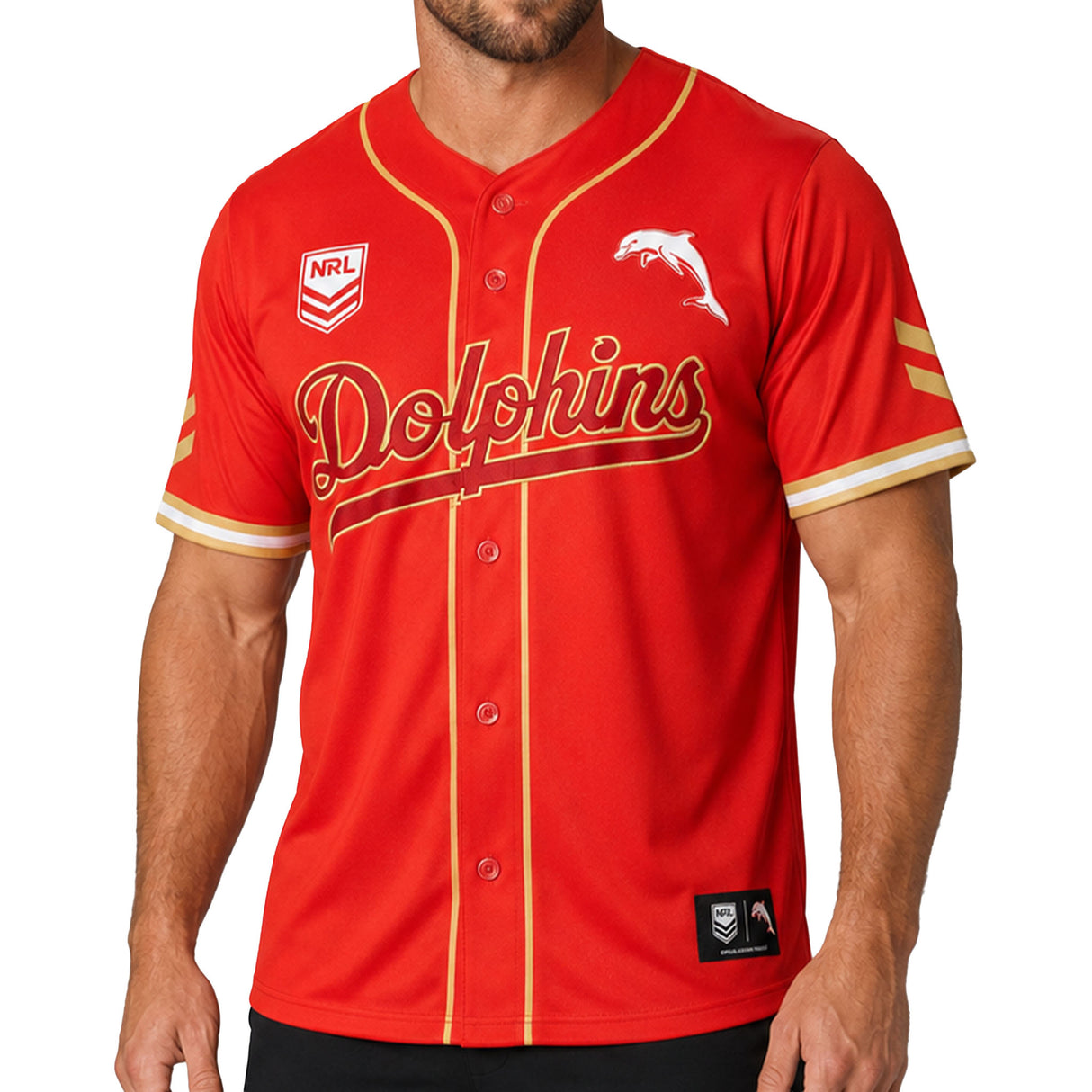 NRL Dolphins 'Homer' Baseball Shirt - Ashtabula