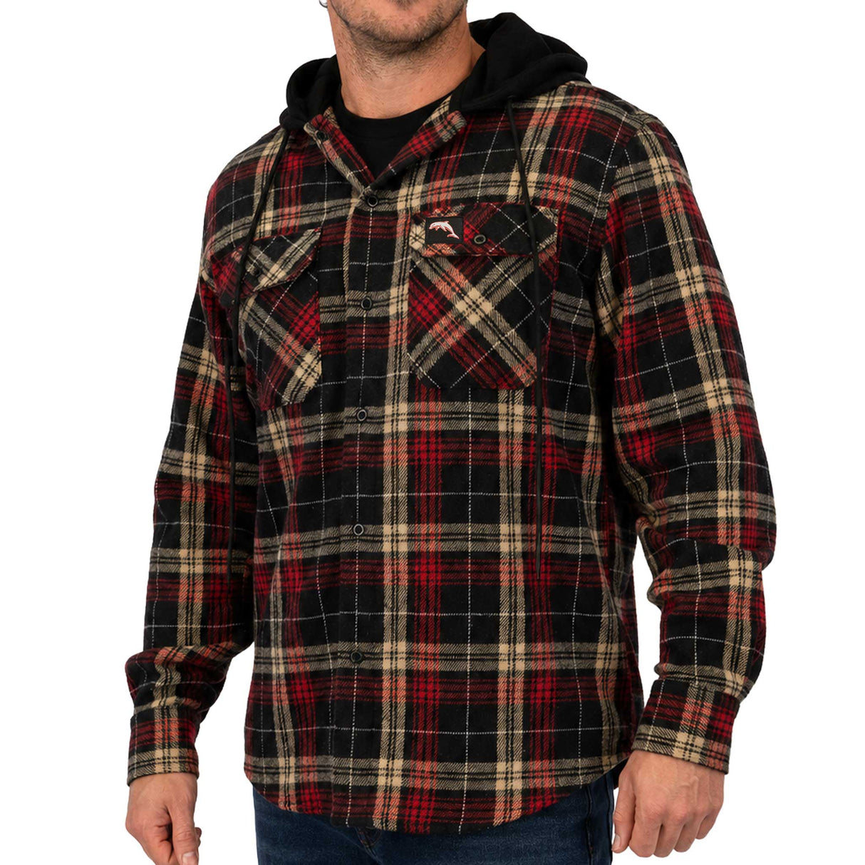 NRL Dolphins 'Highland' Hooded Flannel Shirt - Ashtabula