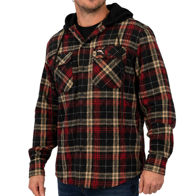 NRL Dolphins 'Highland' Hooded Flannel Shirt - Ashtabula