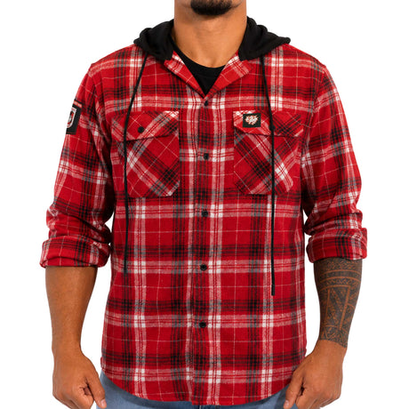 NRL Dragons 'Highland' Hooded Flannel Shirt - Ashtabula