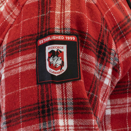 NRL Dragons 'Highland' Hooded Flannel Shirt - Ashtabula