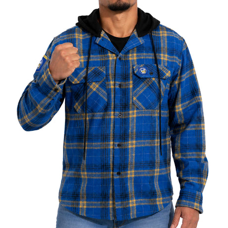 NRL Eels 'Highland' Hooded Flannel Shirt - Ashtabula