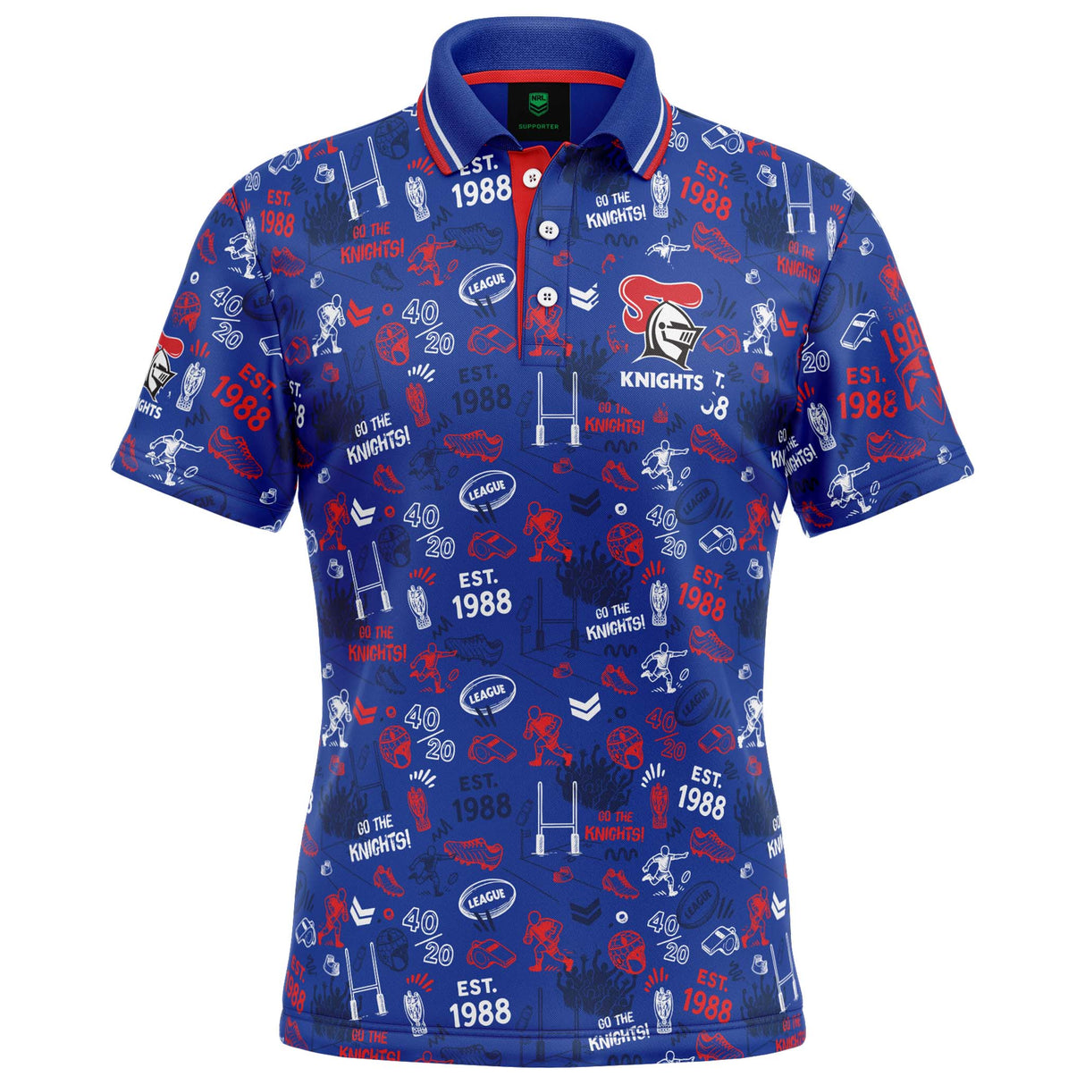 NRL Knights 'Scrambler' Golf Polo - Ashtabula