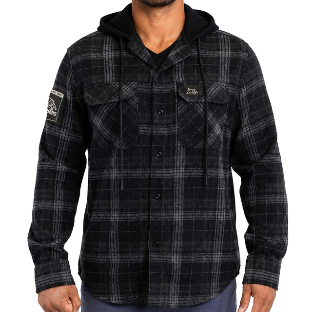 NRL Panthers 'Highland' Hooded Flannel Shirt - Ashtabula