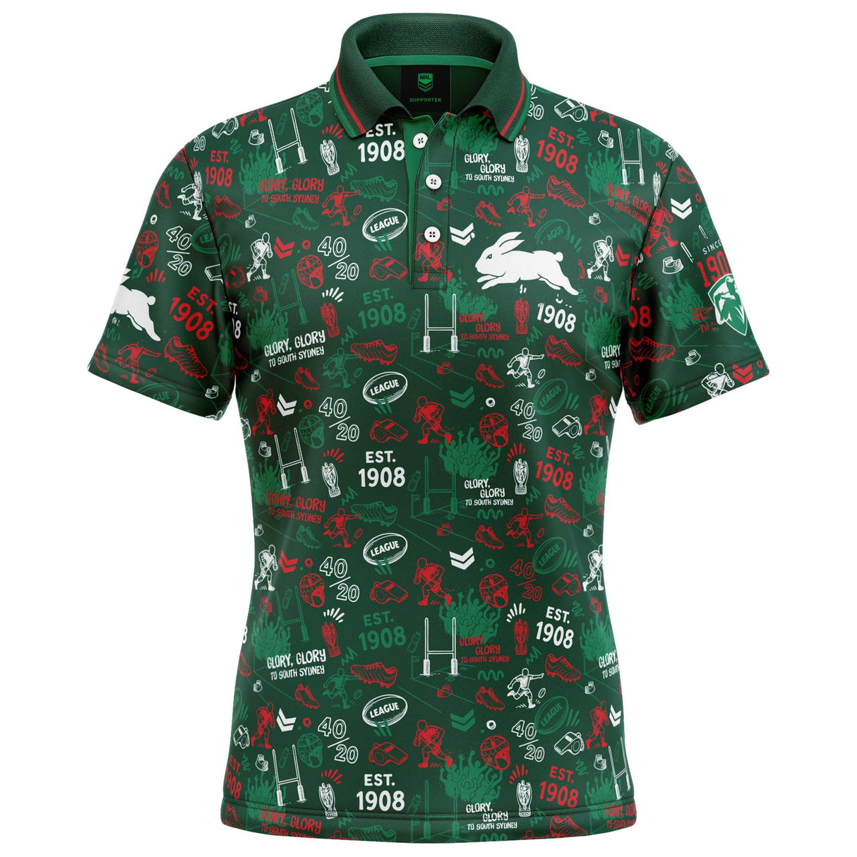 NRL Rabbitohs 'Scrambler' Golf Polo - Ashtabula
