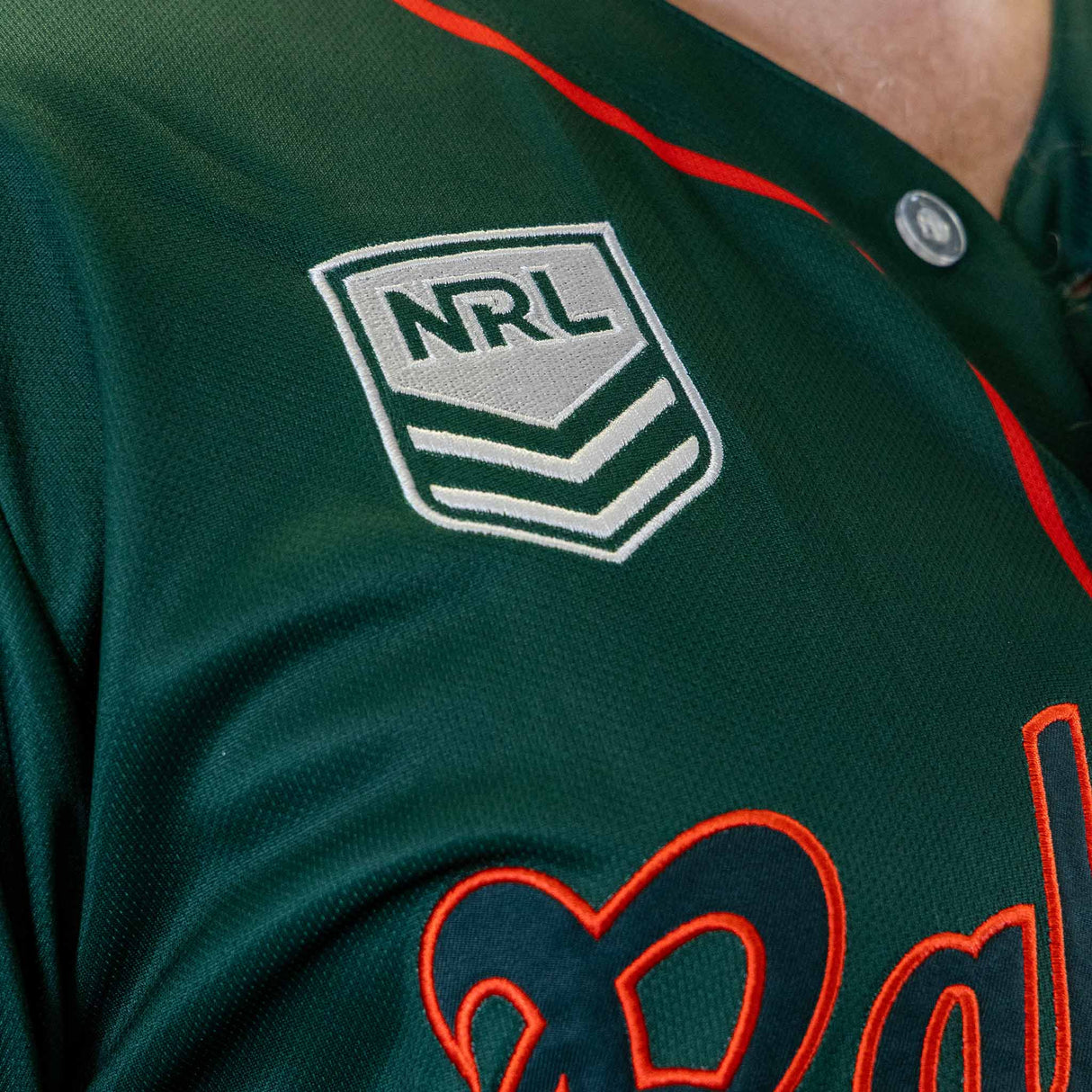NRL Rabbitohs 'Homer' Baseball Shirt - Youth - Ashtabula